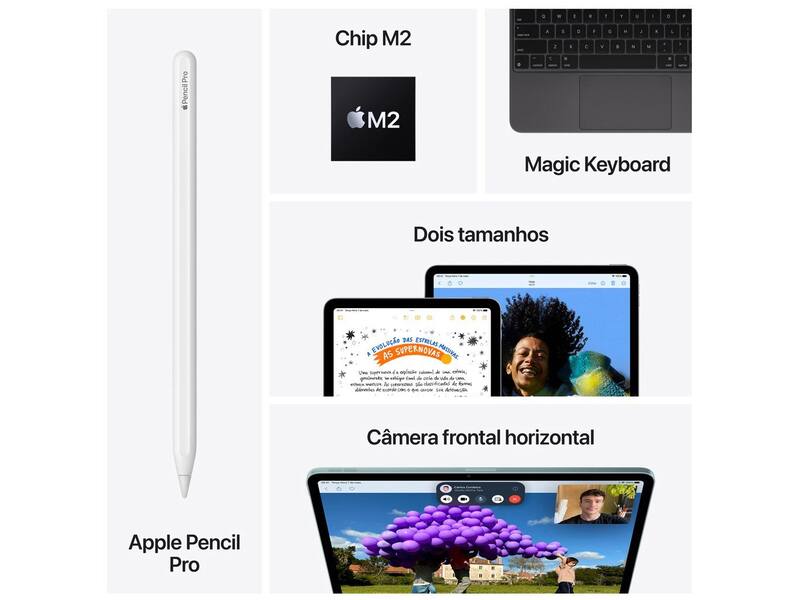 Apple iPad Air de 11” Wi-Fi 128GB Cinza Espacial - Apple iPad